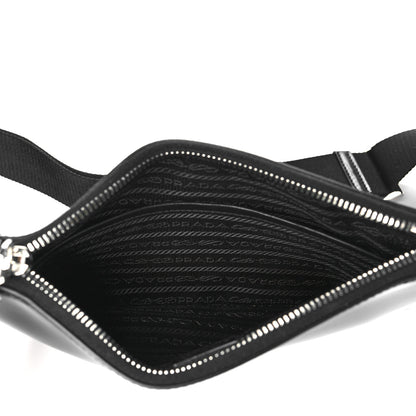 Prada Spazzolato Pocket Pouch Shoulder Bag Black 4 of 10