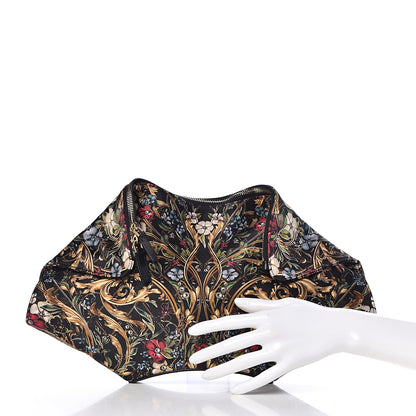 Alexander McQueen Silk Floral Print De Manta Clutch Black Multicolor 2 of 10