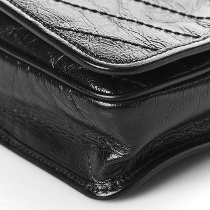 Saint Laurent Crinkled Calfskin Matelasse Monogram Niki Chain Wallet Black 9 of 9