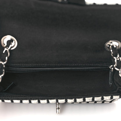 Chanel Ribbon Tweed Mini Rectangular Flap Black Ivory 5 of 9