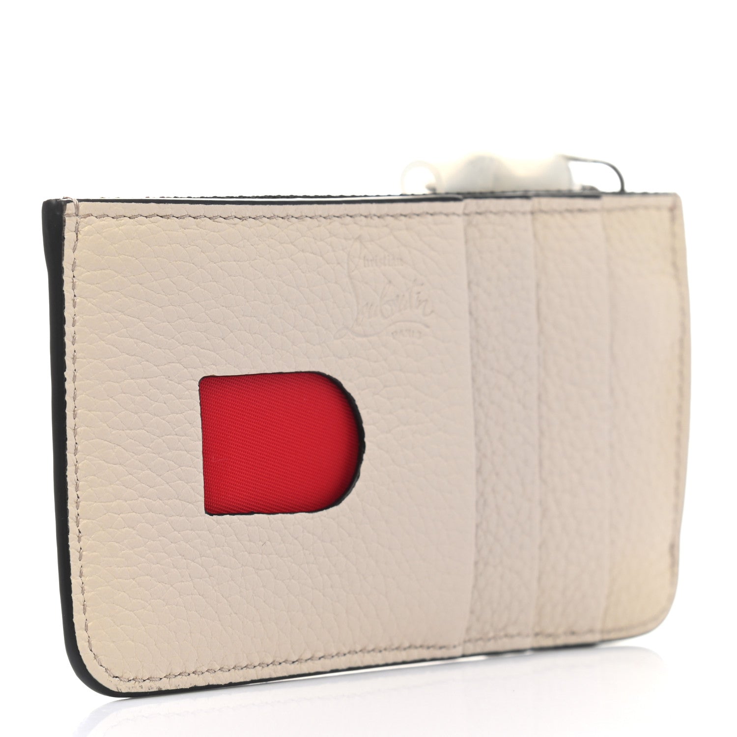 Christian Louboutin Calfskin Panettone Studded Zip Card Holder Ballerina Multicolor 3 of 9