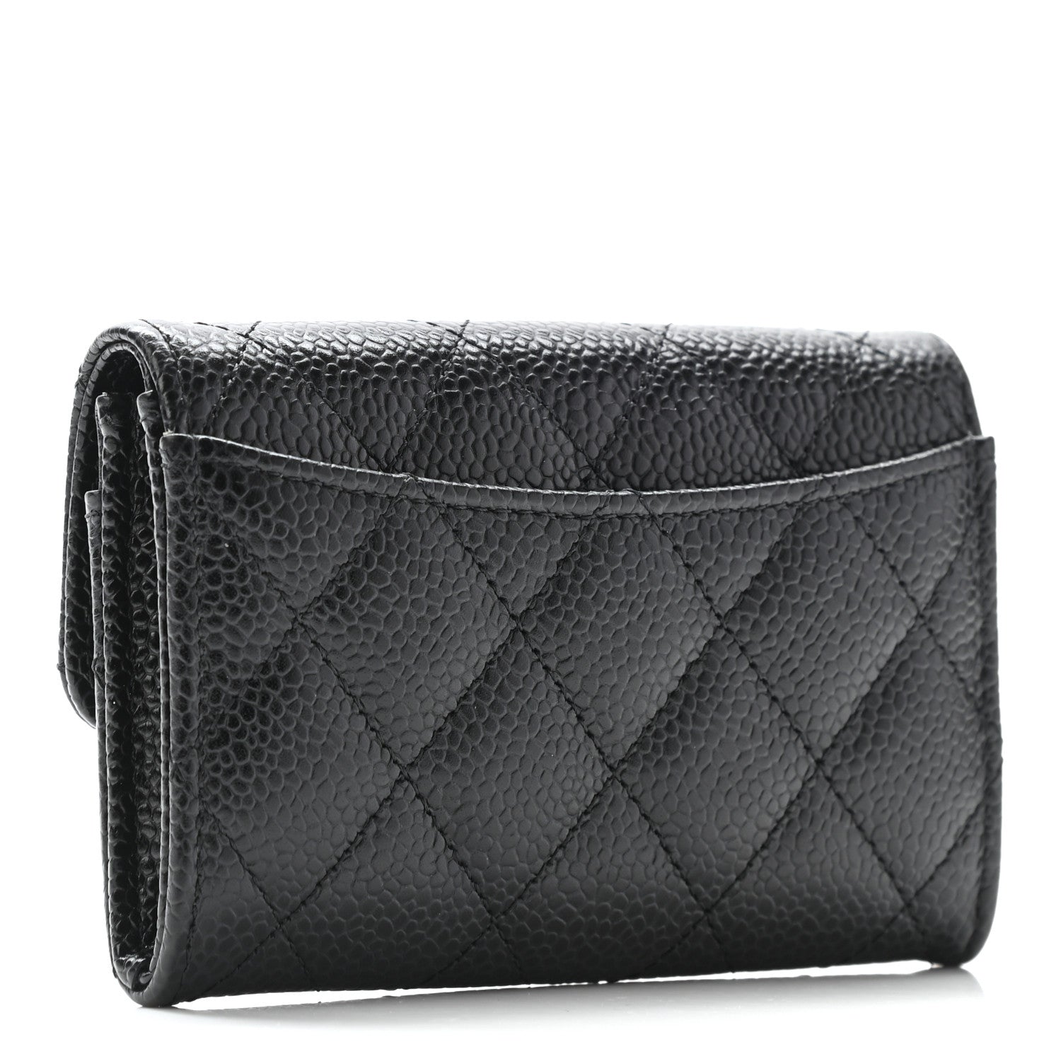 Chanel Caviar Quilted Flap Card Holder Wallet Black 3 of 7