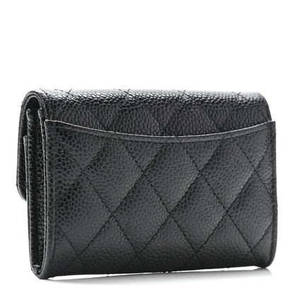 Chanel Caviar Quilted Flap Card Holder Wallet Black 3 of 7
