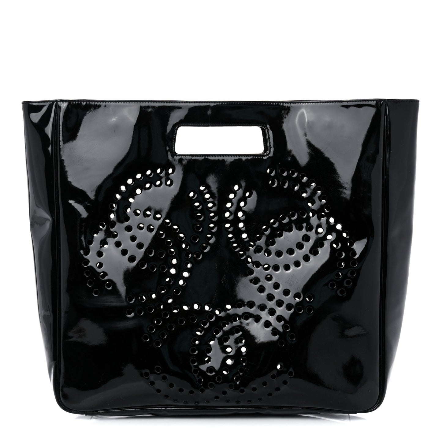 Patent Perforated CC Handle Bag Black