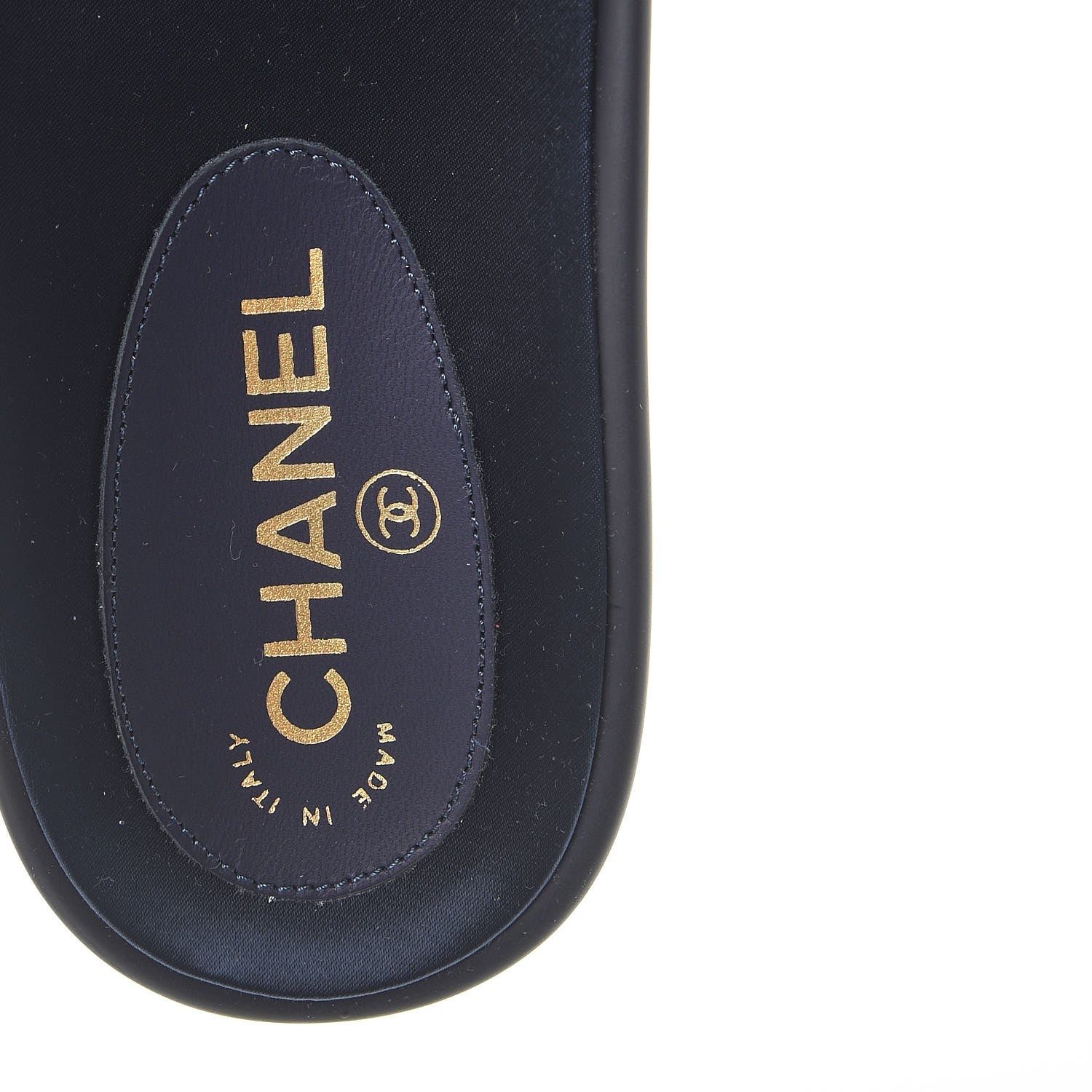 Chanel Lambskin Canvas Chain Flat Sandals 41 Marine 8 of 11