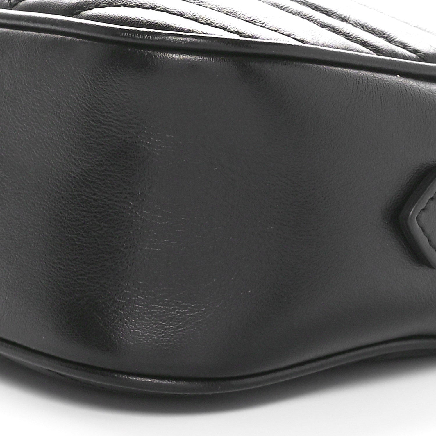 Gucci Calfskin Matelasse Small GG Marmont Chain Shoulder Bag Black 10 of 11