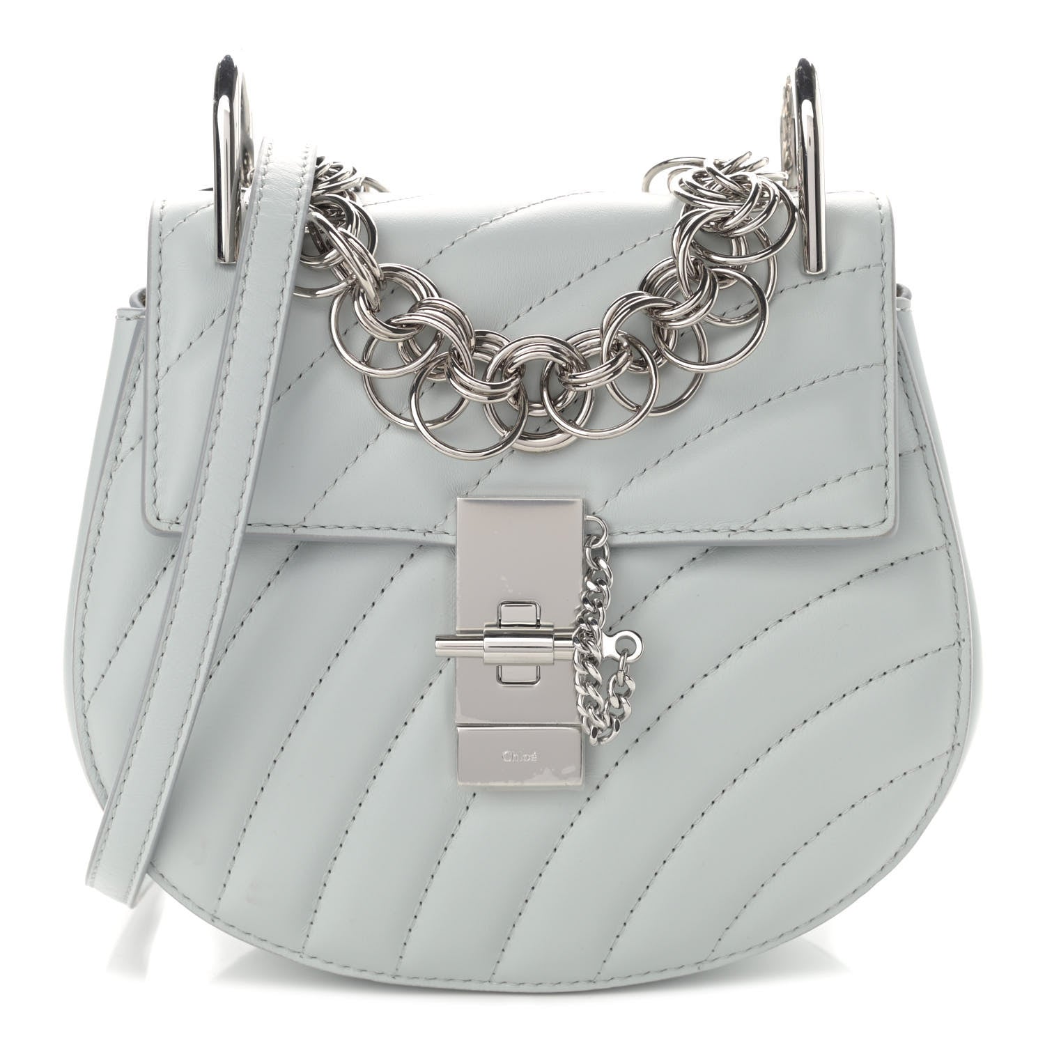 Chloe Calfskin Quilted Mini Drew Bijou Shoulder Bag Airy Grey 1 of 11