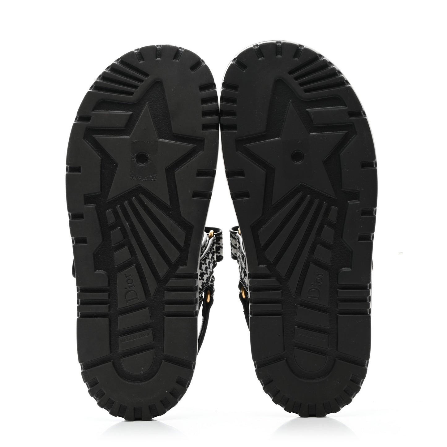 Houndstooth Fabric Dioract Sandals Black White