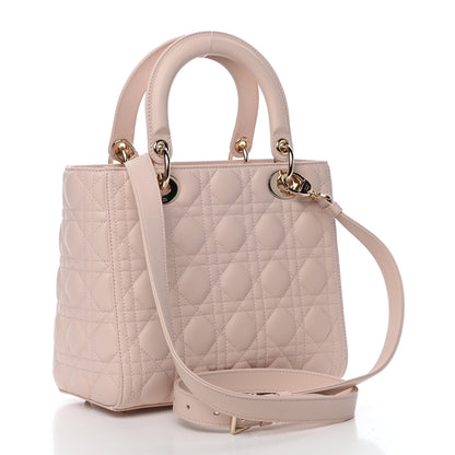 Christian Dior Lambskin Cannage Medium Lady Dior Rose Poudre 3 of 10