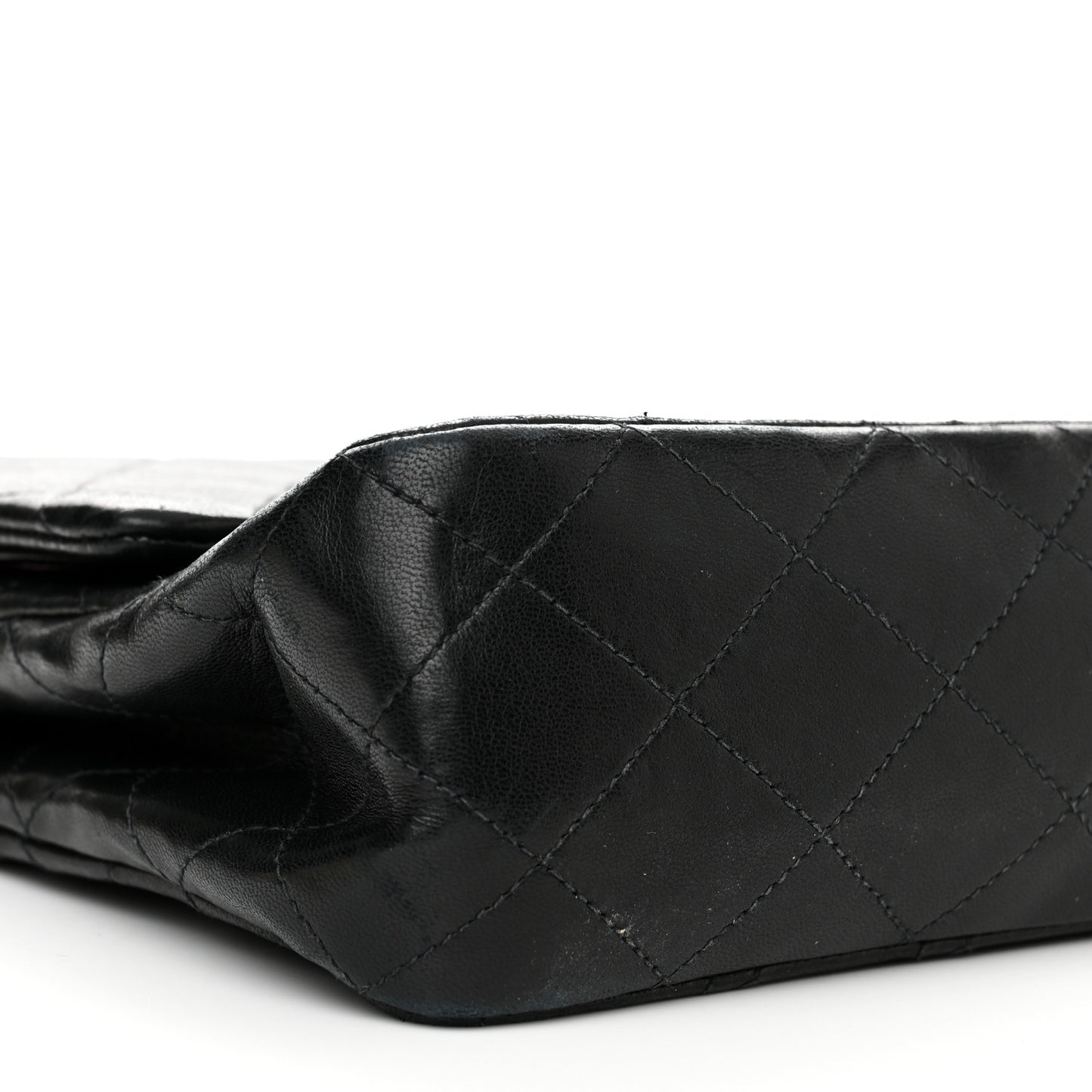 Lambskin Quilted Medium Double Flap Black