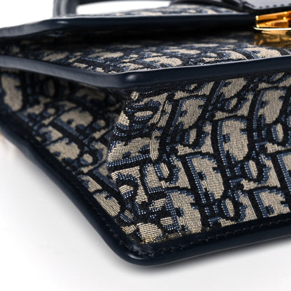 Christian Dior Oblique 30 Montaigne Chain Flap Bag Blue 7 of 12