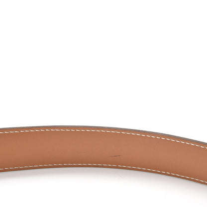 Hermes Chamonix Epsom Reversible 32mm Belt Strap 95 Gold Blanc 6 of 9