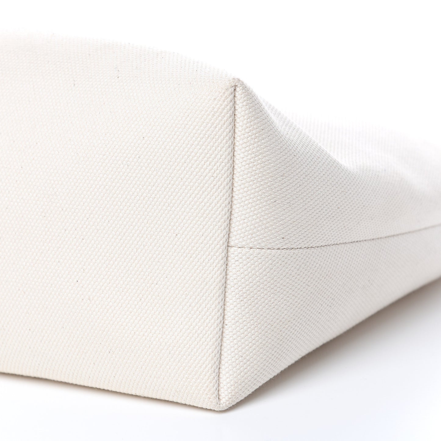 Canvas Calfskin Horizontal Cabas Natural Tan