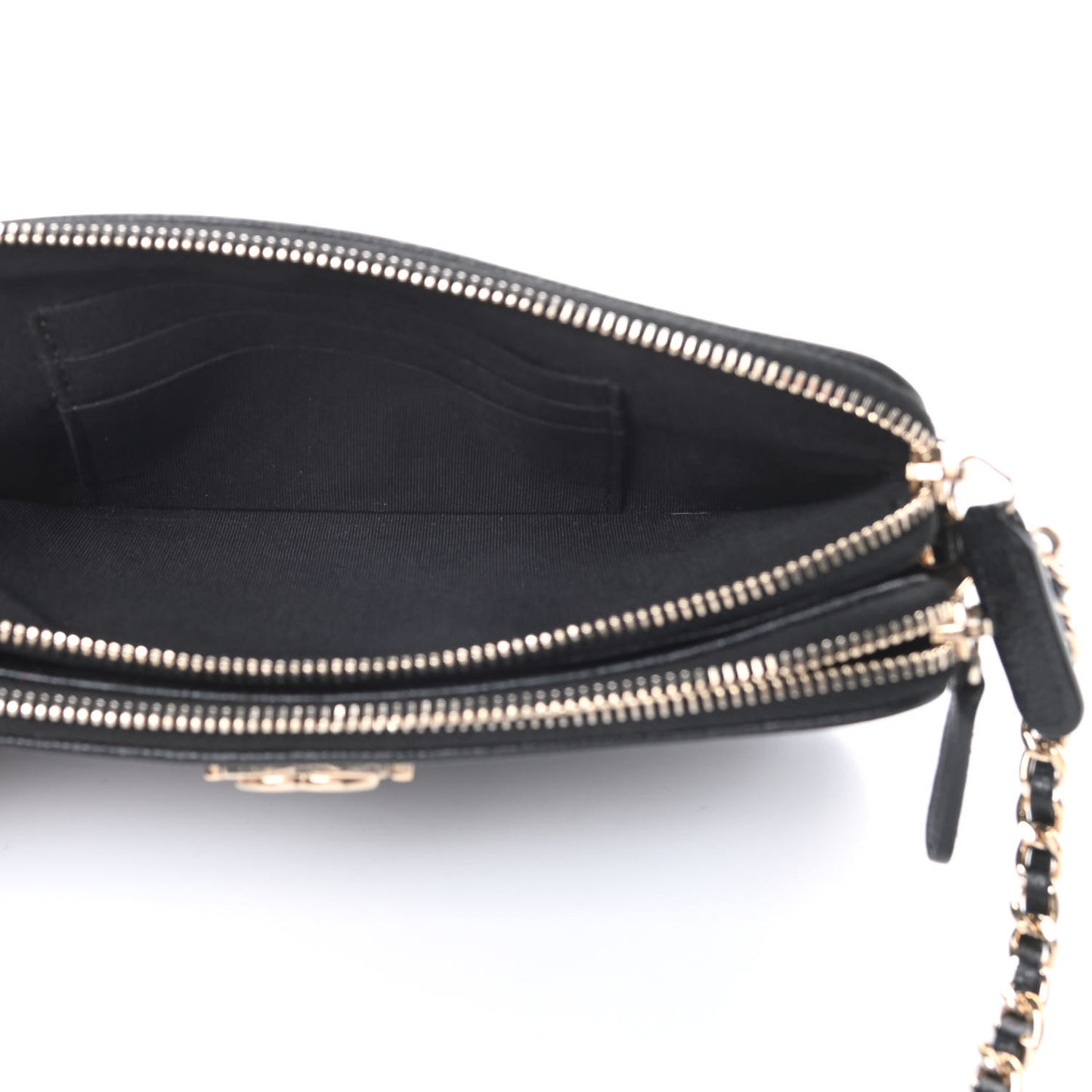 Caviar Quilted Small Boy Clutch With Chain Black