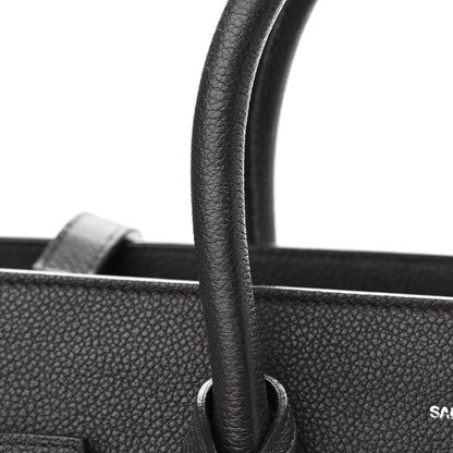 Saint Laurent Grained Calfskin Small Sac De Jour Coal 11 of 11