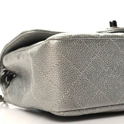 Chanel Metallic Caviar Quilted Mini Rectangular Flap Silver 9 of 10