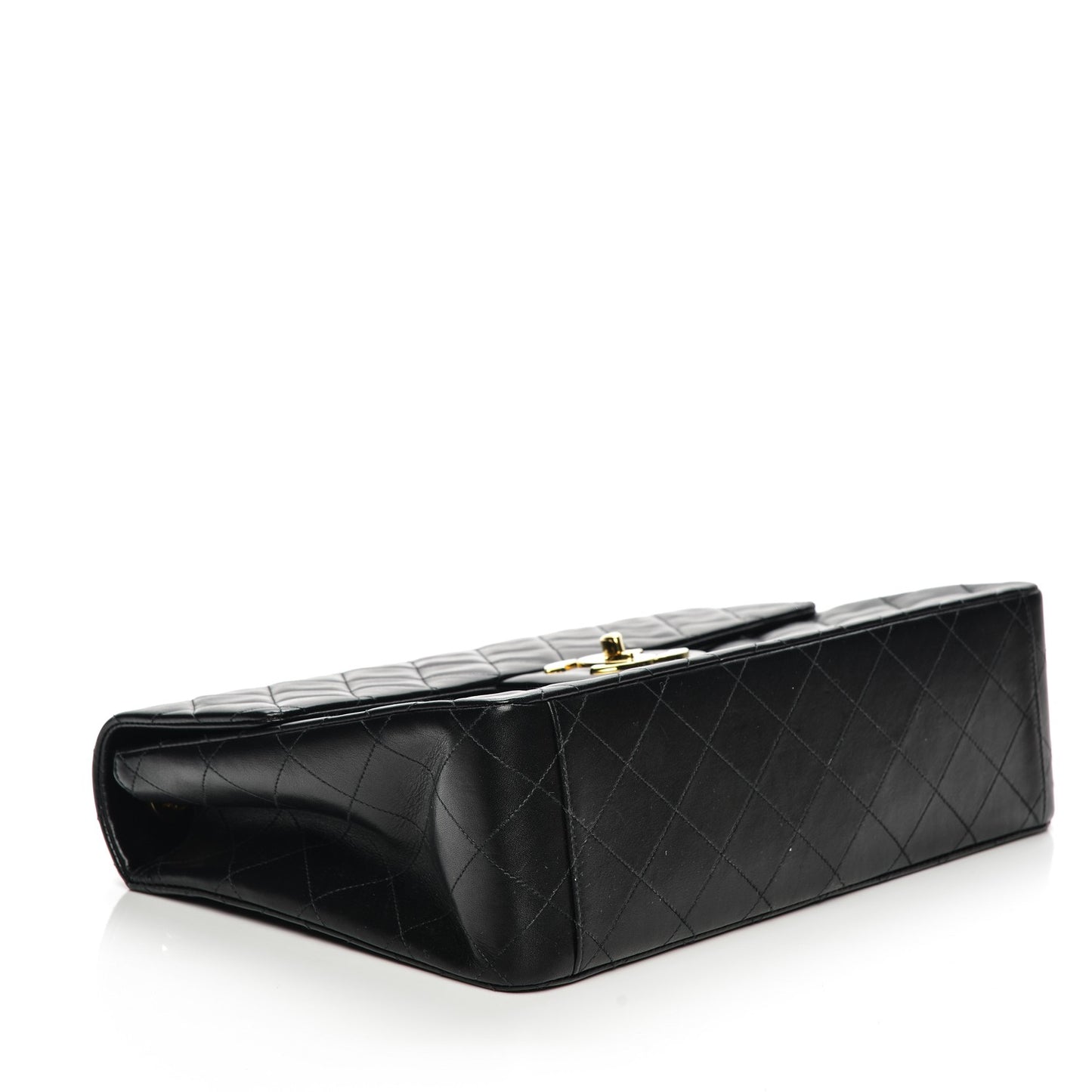 Lambskin Quilted XL Jumbo Single Flap Black