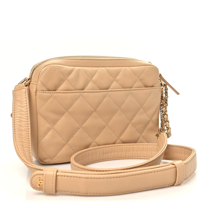 Chanel Calfskin Quilted Small Camera Case Beige Beige 3 of 11