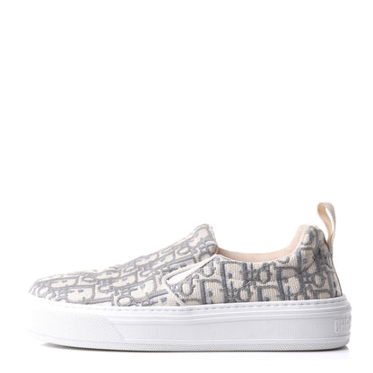 Christian Dior Canvas Oblique Embroidered Womens Solar Slip On Sneakers 39 Grey Stone 1 of 10