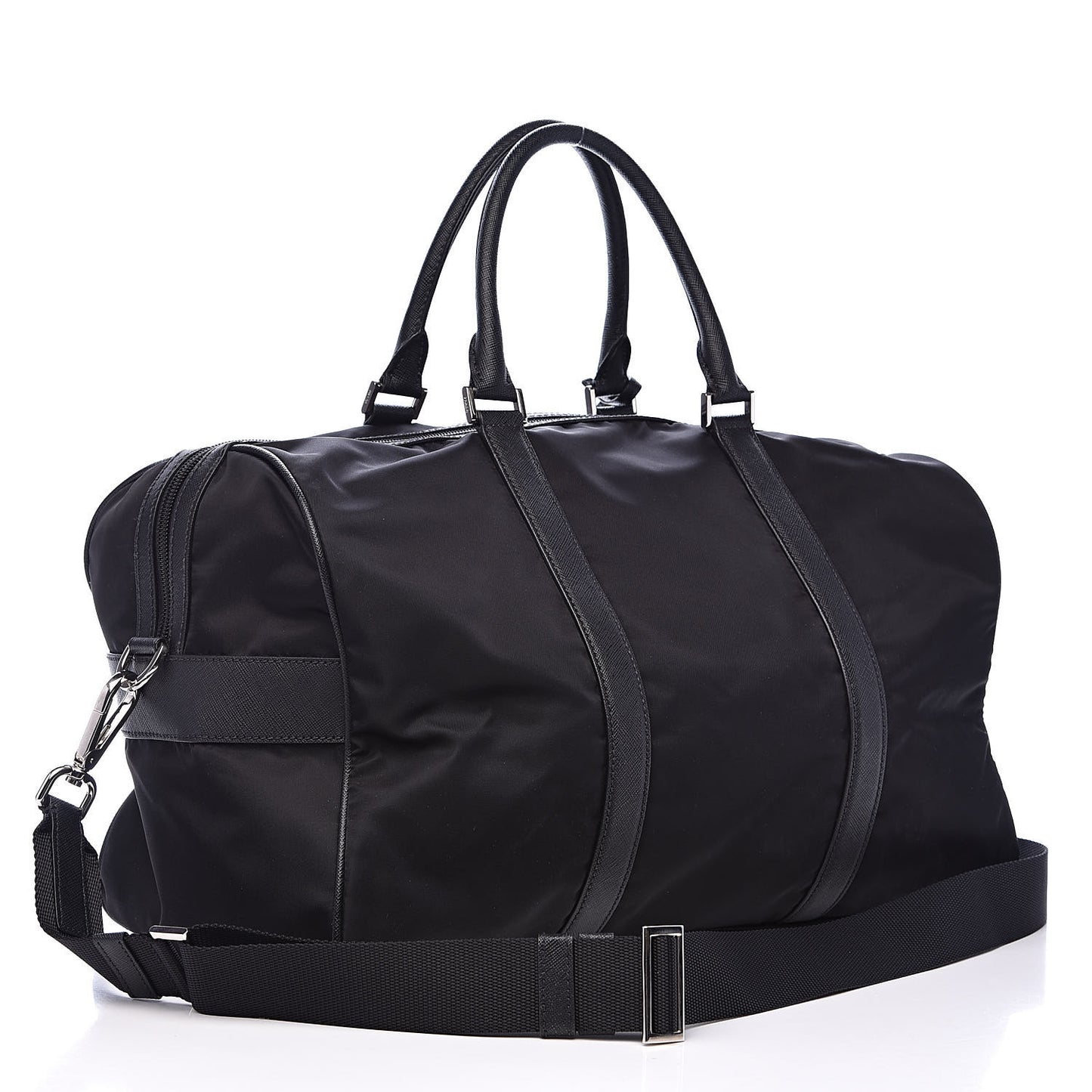 Tessuto Nylon Saffiano Viaggio Duffle Black