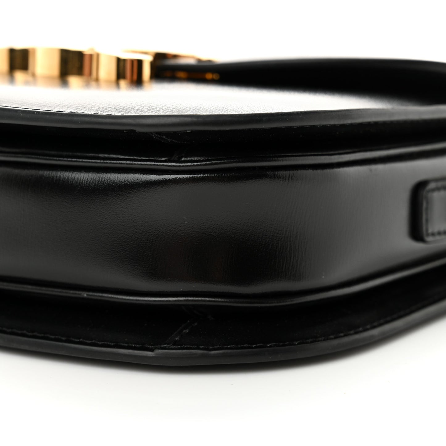 Shiny Calfskin Besace Clea Triomphe Black