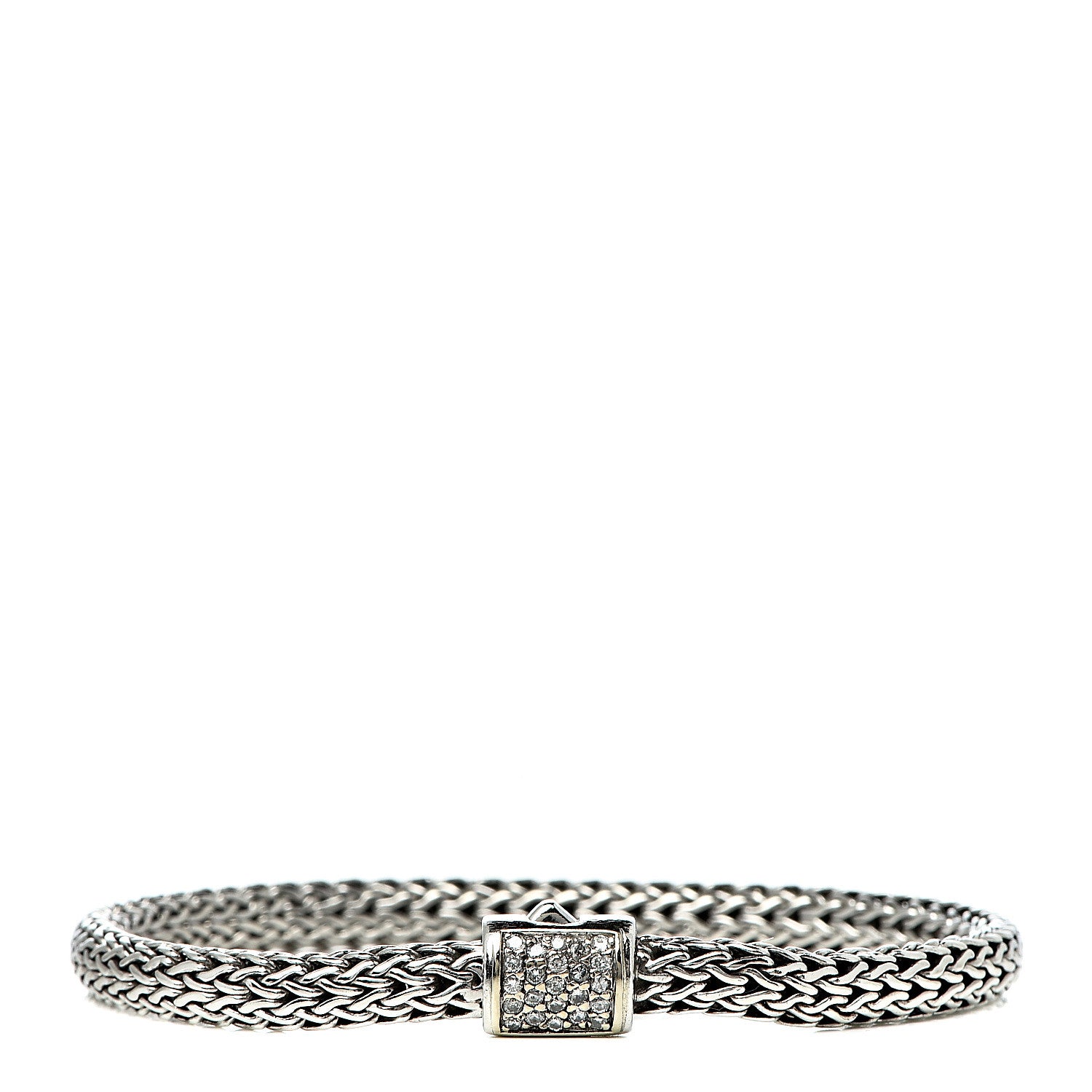 John Hardy Sterling Silver Diamond 5mm Classic Chain Bracelet 1 of 6
