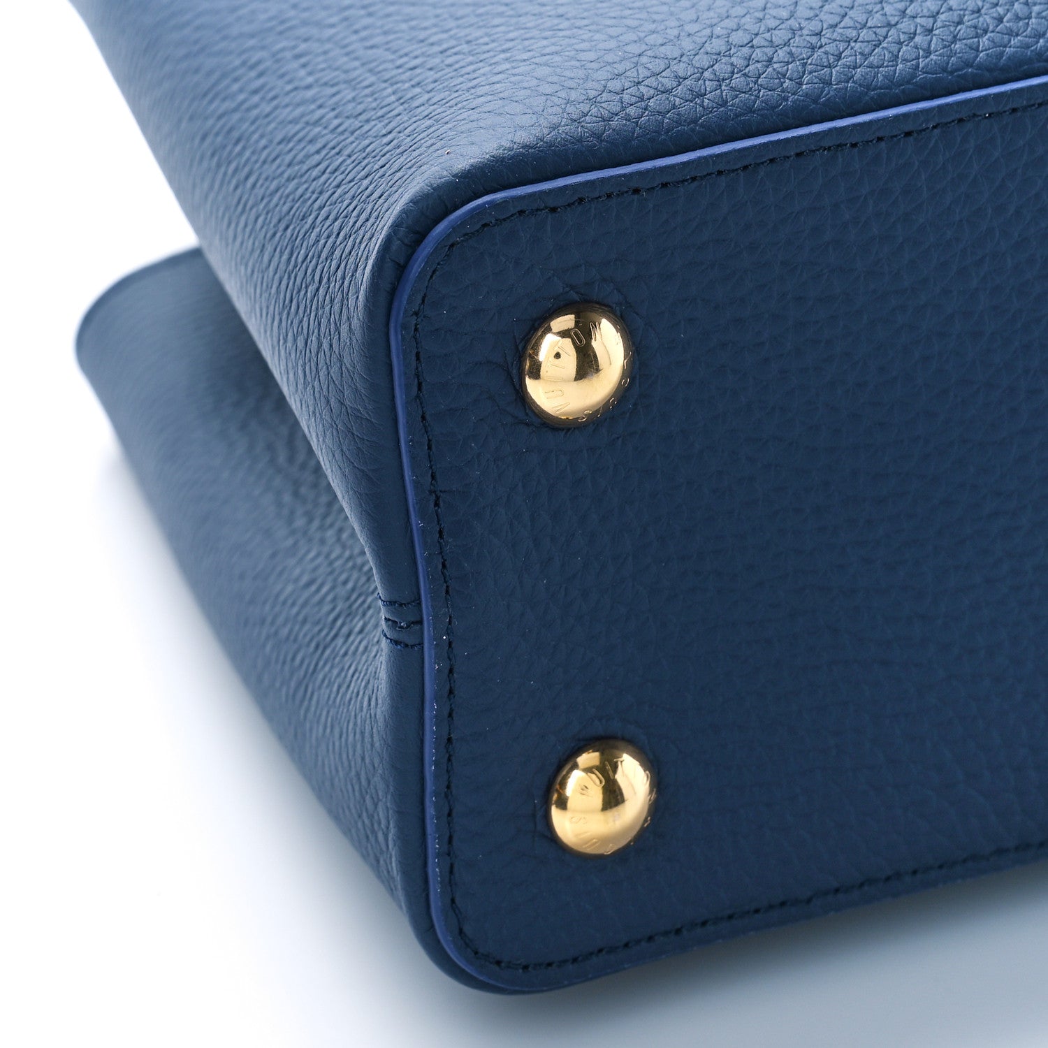 Louis Vuitton Taurillon Marble Capucines MM Midnight Blue 7 of 8
