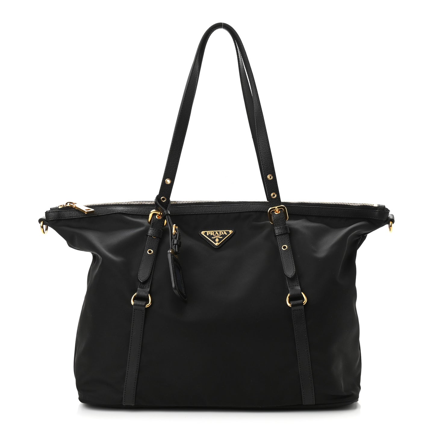 Tessuto Nylon Saffiano Tote Black