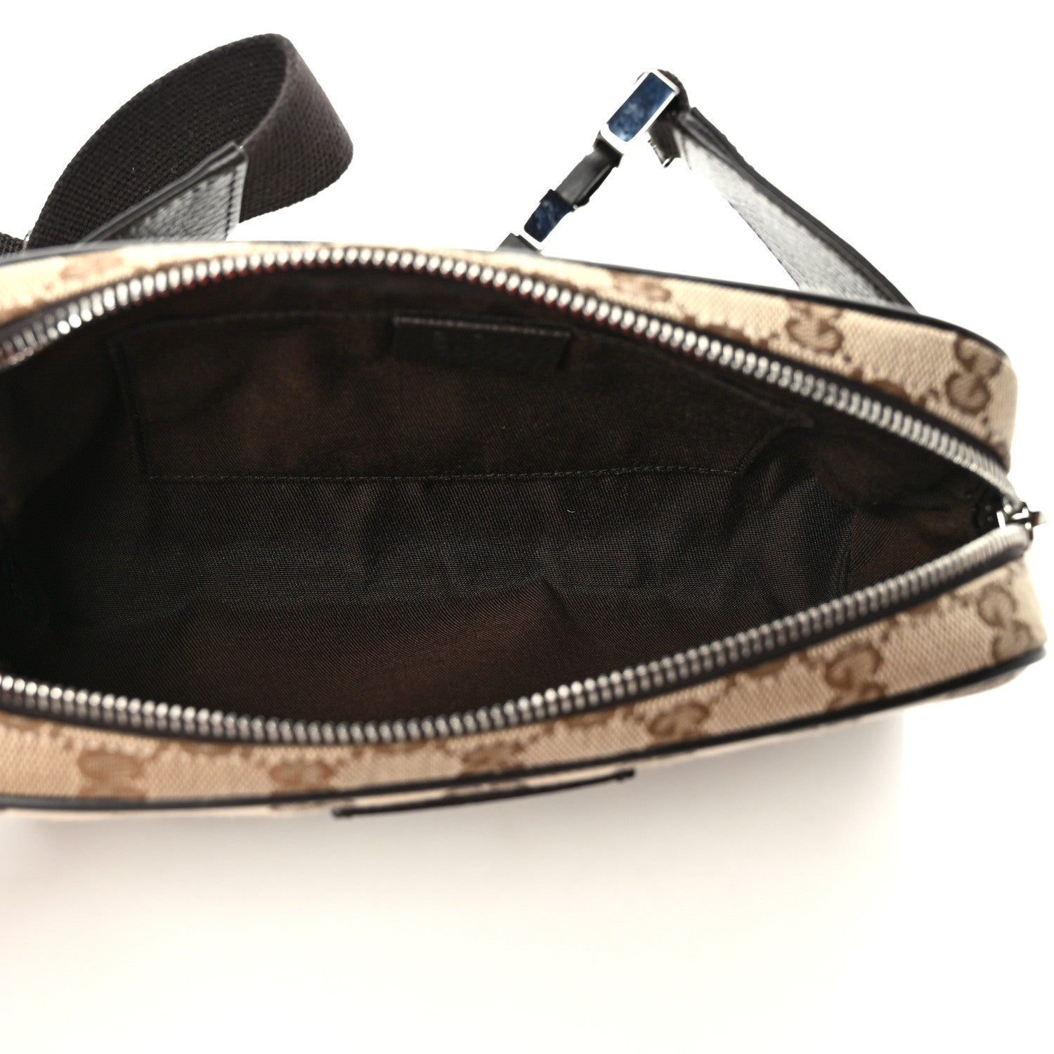 Gucci Monogram Dollar Calfskin Belt Bag Beige Ebony Testa di Moro Marrone Scuro 5 of 9