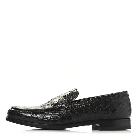Crocodile Mens Loafers 7 Black