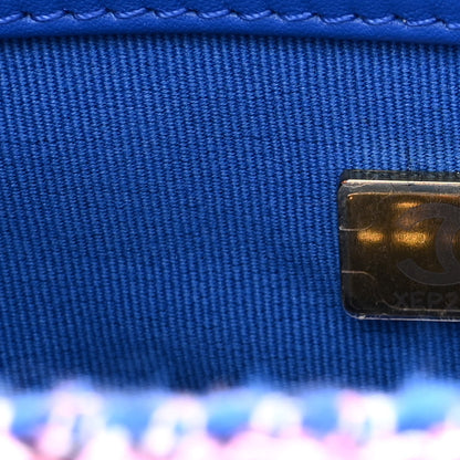 Chanel Tweed Quilted Medium Chanel 19 Flap Blue Pink 6 of 9
