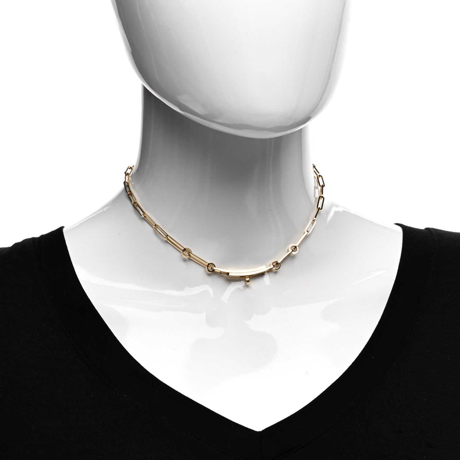 Hermes 18K Yellow Gold Kelly Chaine Choker Necklace 2 of 5