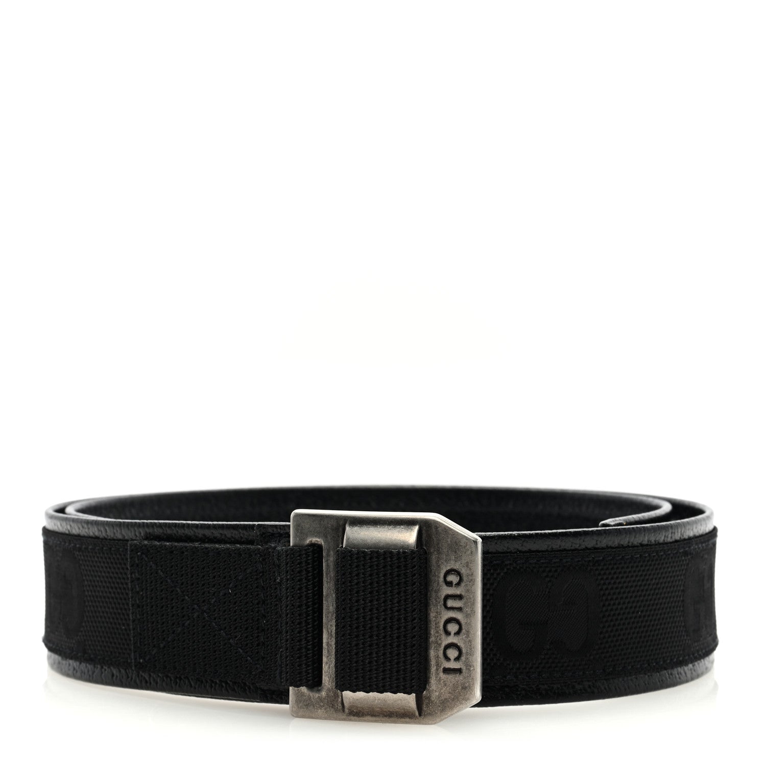 Gucci Econyl Nylon Monogram Off The Grid Belt Logo Buckle Belt 85 34 Black 1 of 5