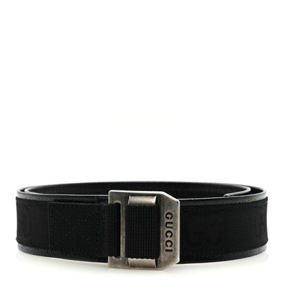 Gucci Econyl Nylon Monogram Off The Grid Belt Logo Buckle Belt 85 34 Black 1 of 5