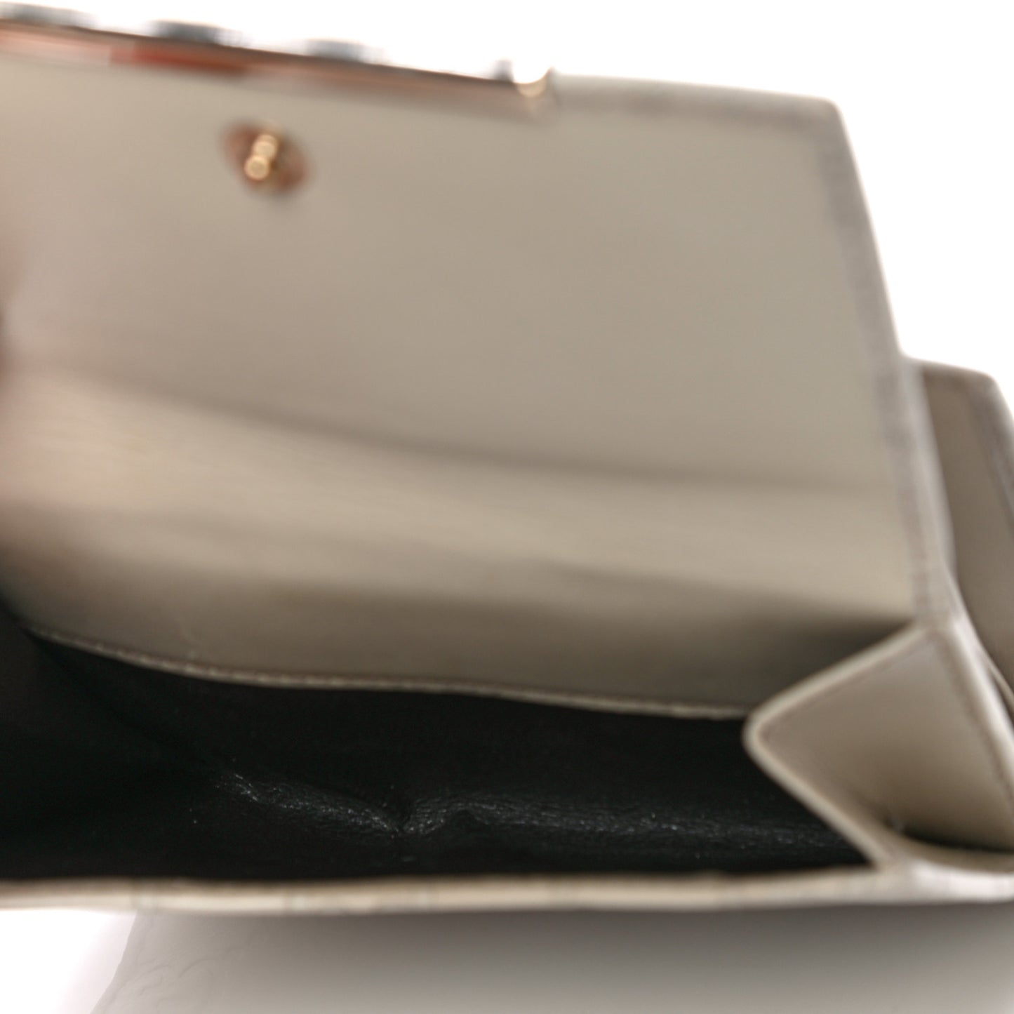 Guccissima Margaux Calfskin Metal Bar French Flap Wallet Mystic White
