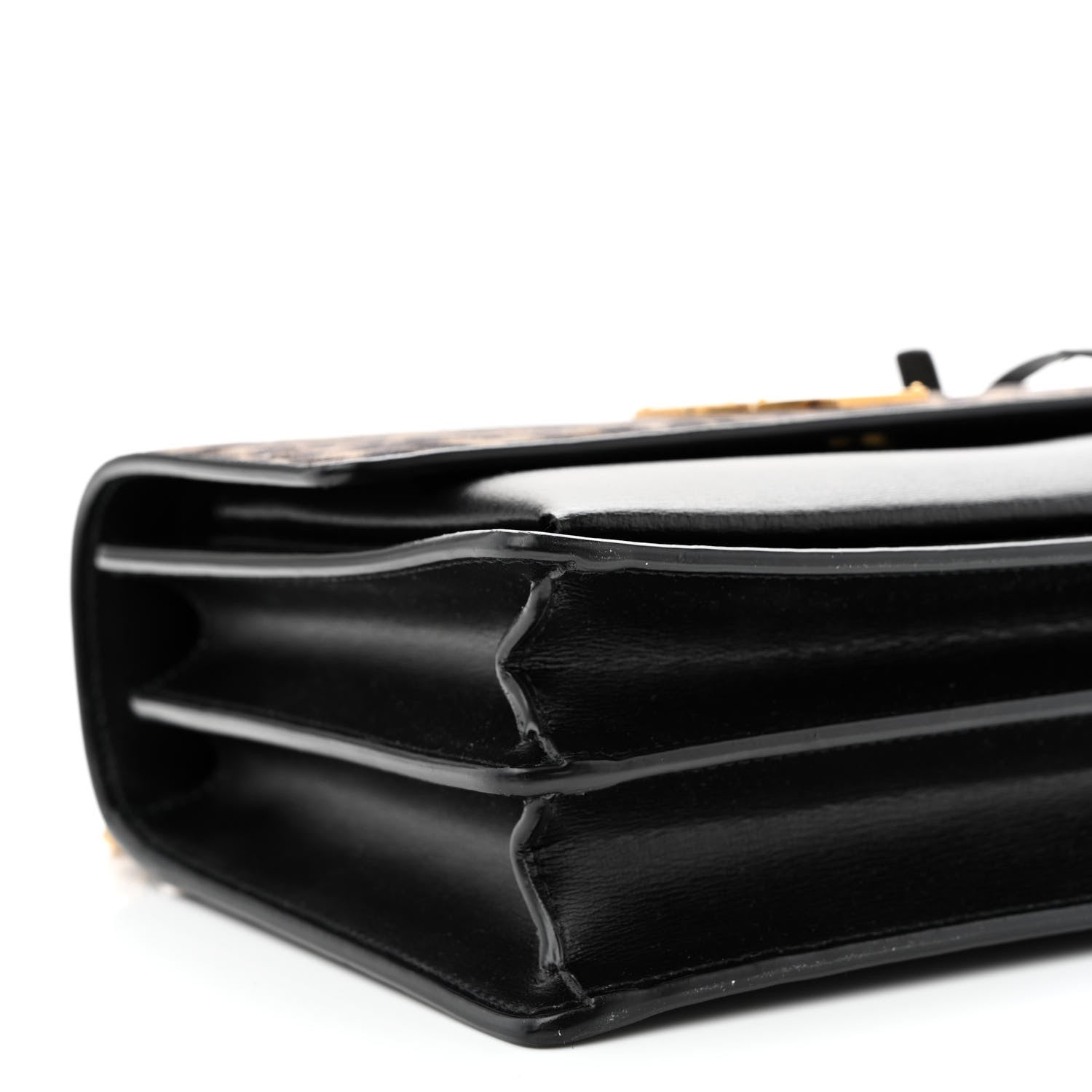 Saint Laurent Calfskin Suede Leopard Print Medium Monogram Sunset Black 9 of 10