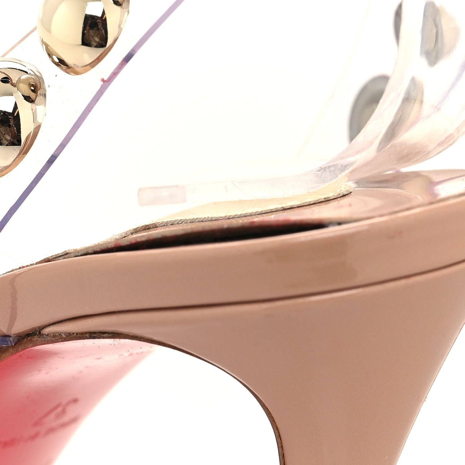 Christian Louboutin Patent PVC Corinetta 100 Sandals 37 Nude 9 of 9