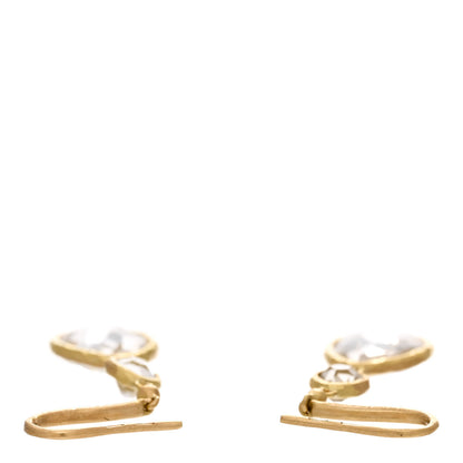 Gucci 18K Yellow Gold Quartz Drop Earrings 3 of 4