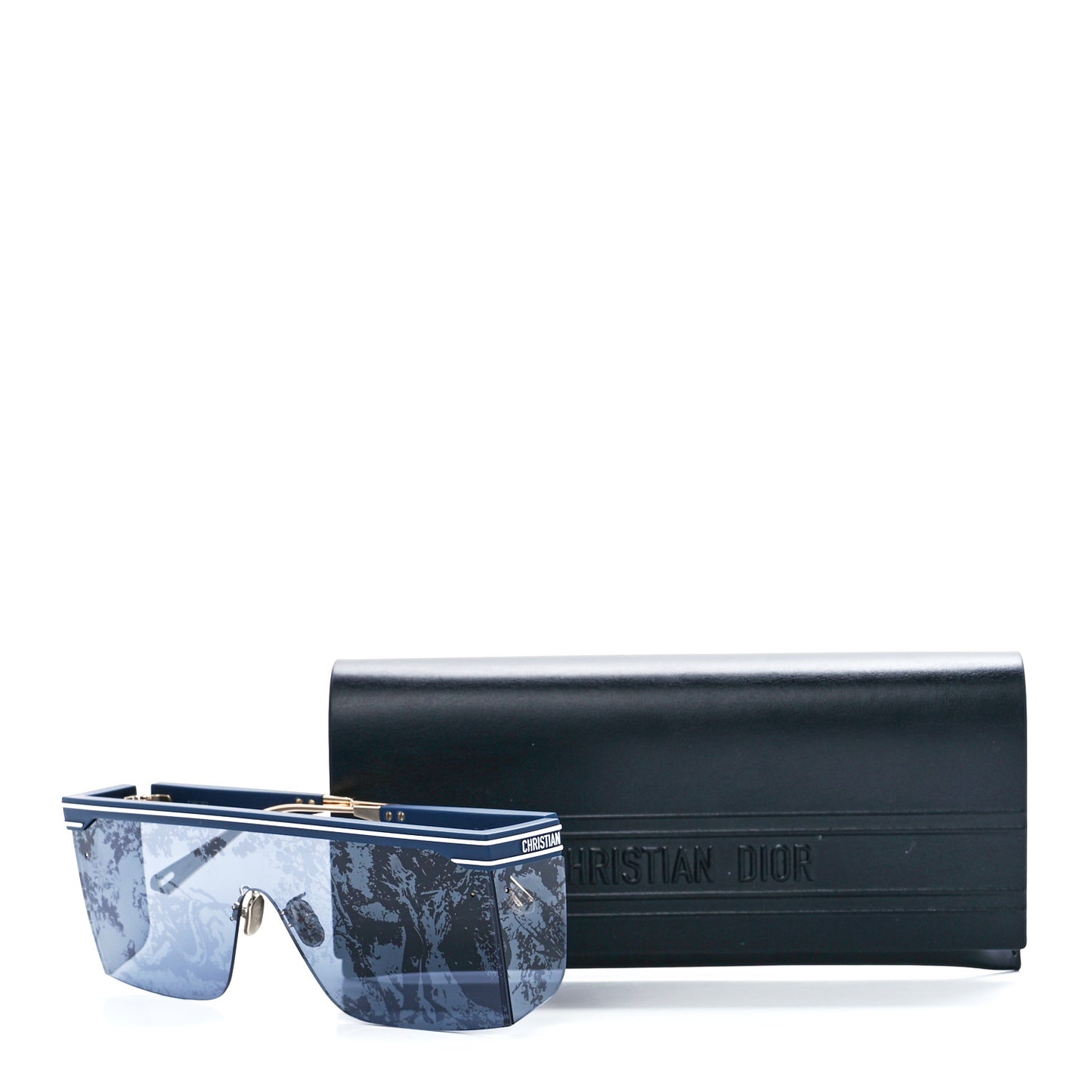 Geometric Diorclub M1U Mask Sunglasses Matte Blue