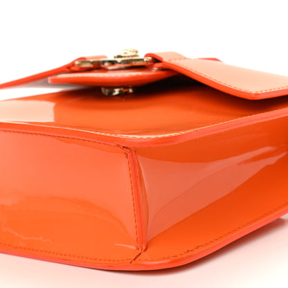 Versace Patent Palazzo Medusa Chain Shoulder Bag Orange 6 of 10