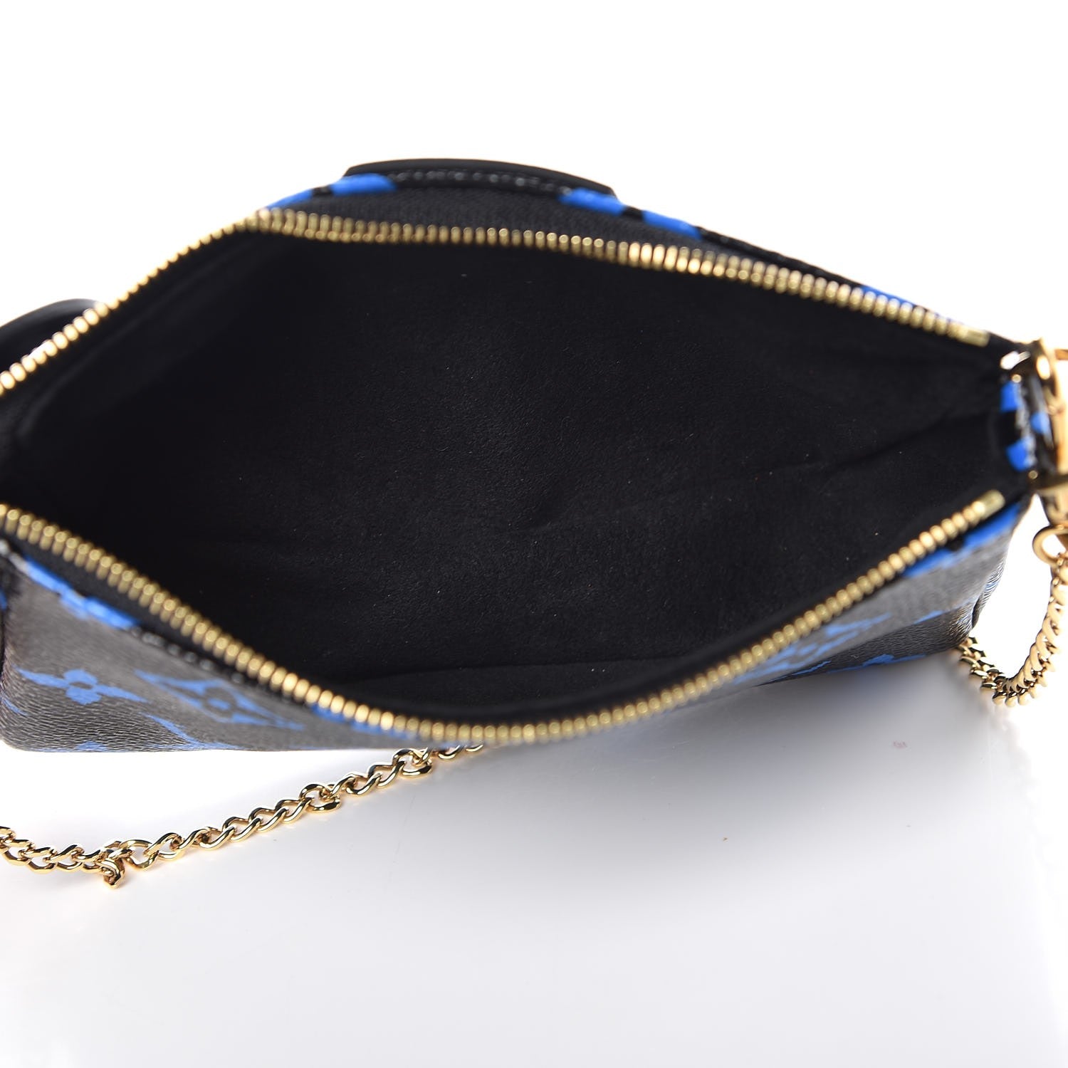 Louis Vuitton Colored Monogram Mini Pochette Accessories Blue Black 5 of 6
