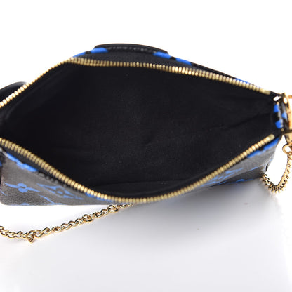 Louis Vuitton Colored Monogram Mini Pochette Accessories Blue Black 5 of 6