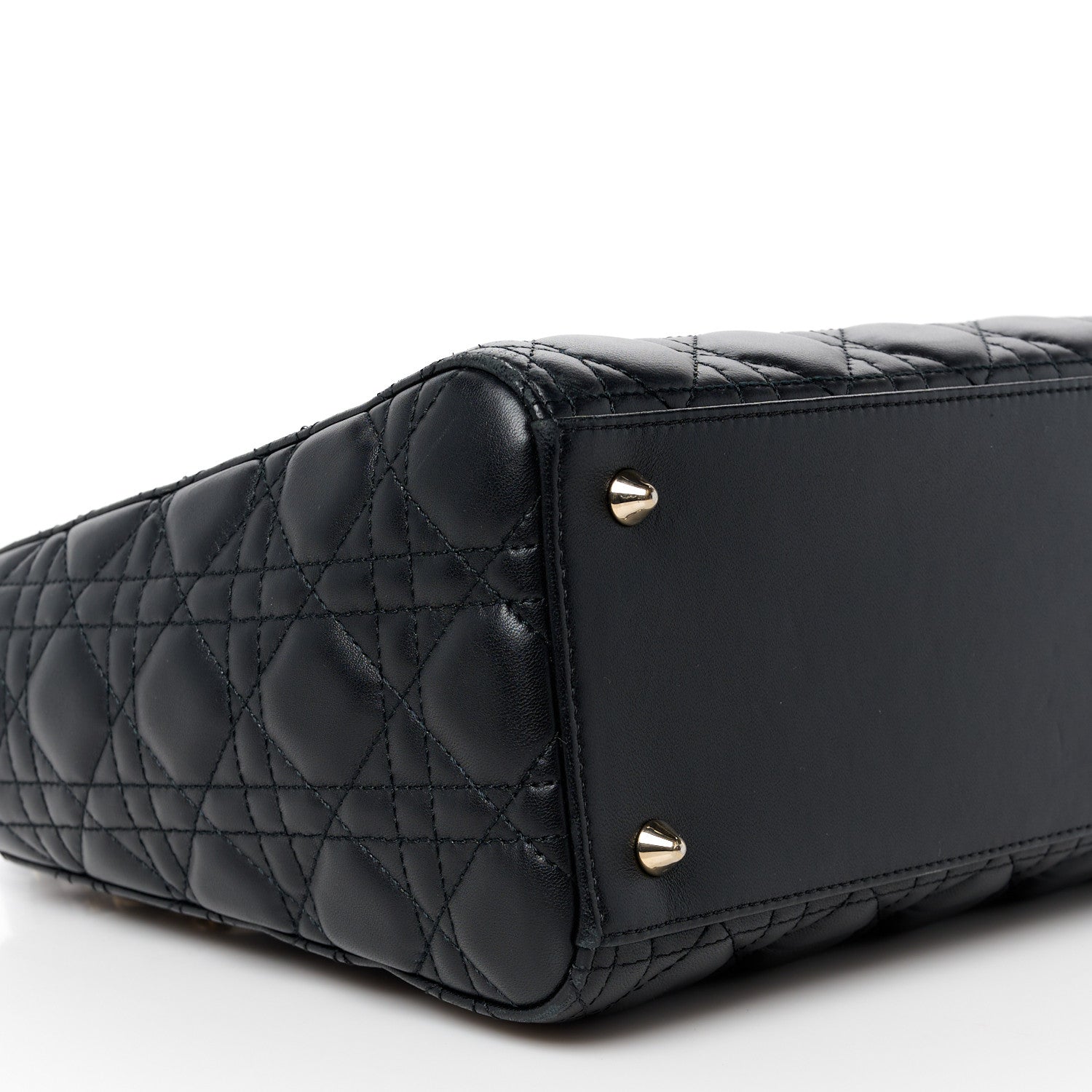 Christian Dior Lambskin Cannage Medium Lady Dior Black 9 of 10
