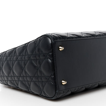 Christian Dior Lambskin Cannage Medium Lady Dior Black 9 of 10