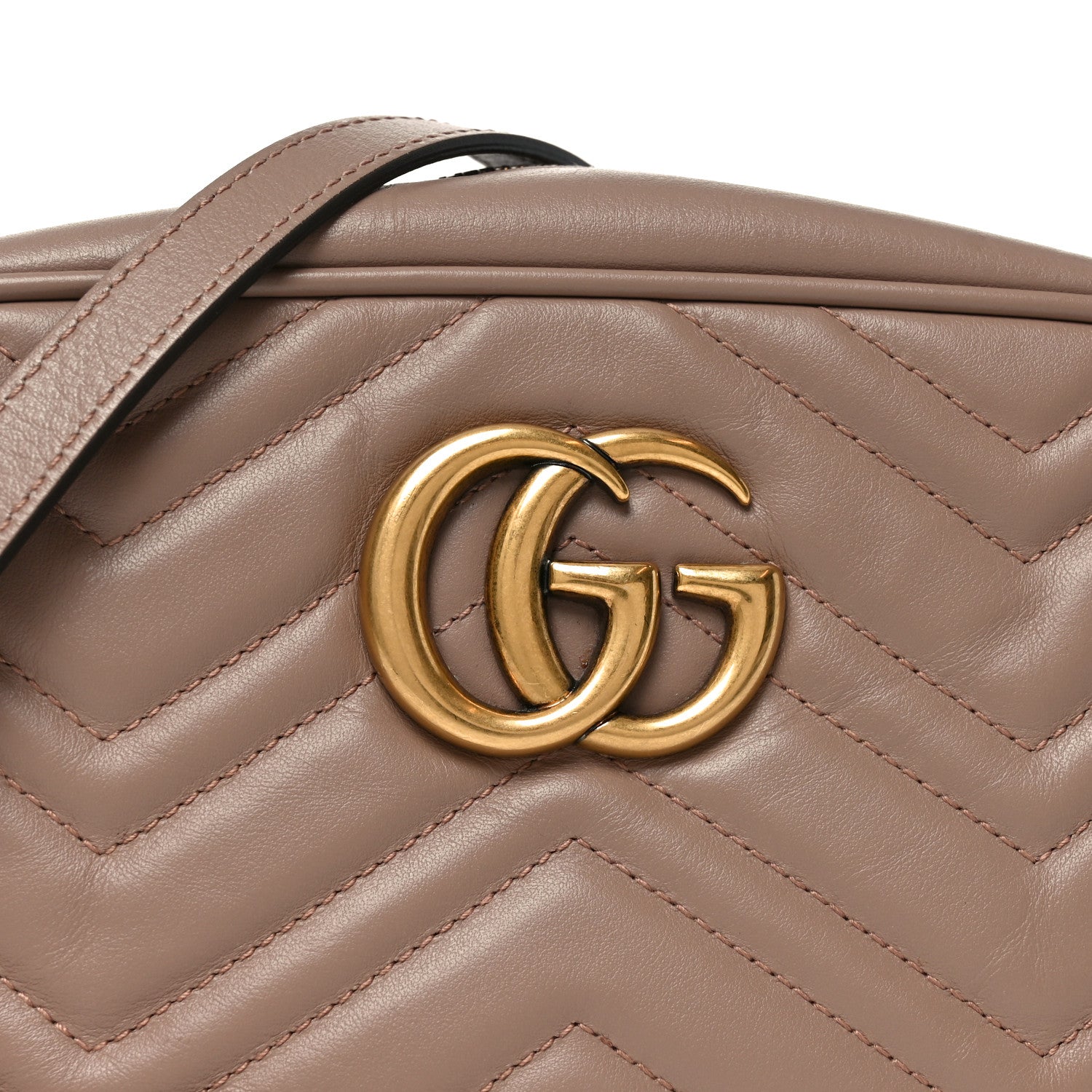 Gucci Calfskin Matelasse Small GG Marmont Chain Shoulder Bag