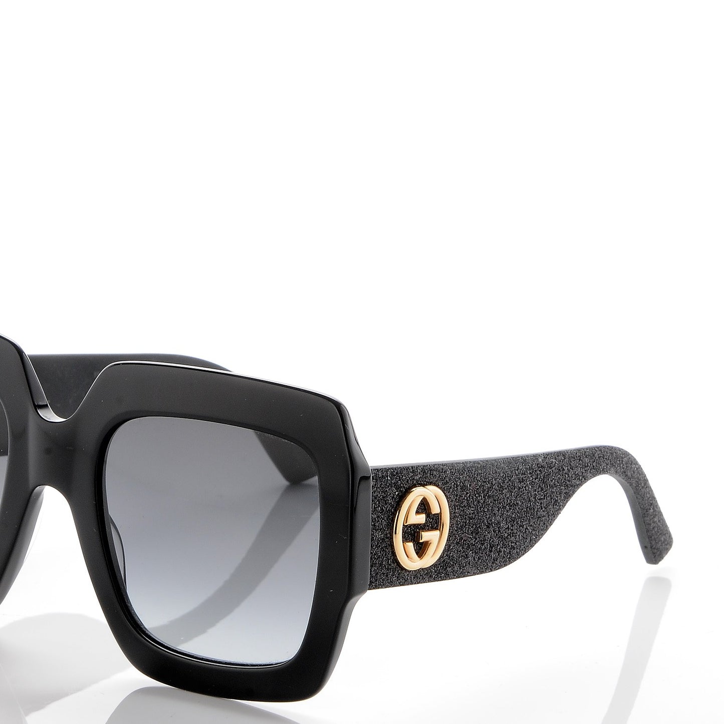 Square Frame GG0102S Sunglasses Glitter Black