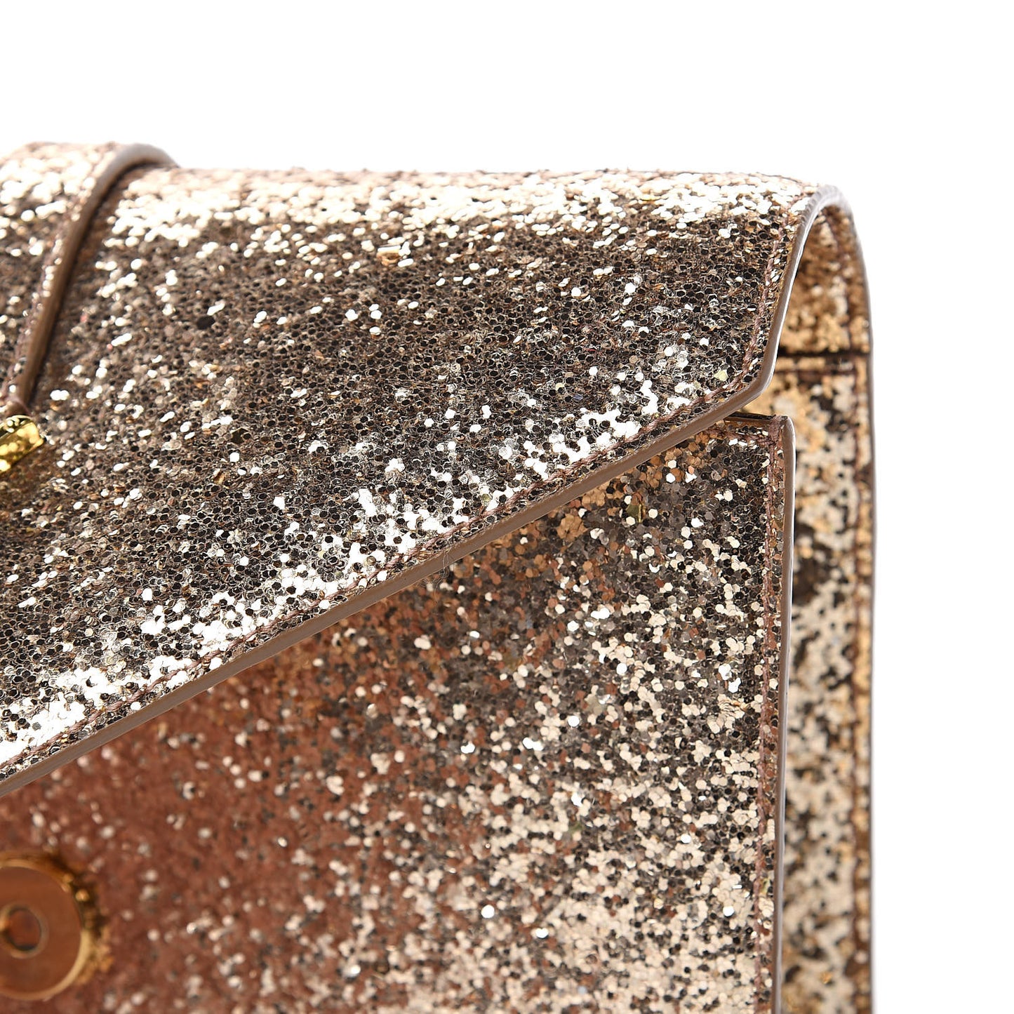 Glitter Monogram Galactica Satchel Gold