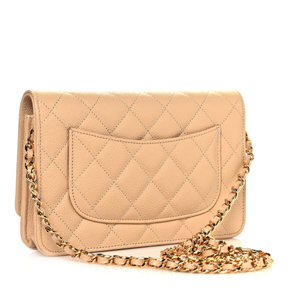 Chanel Caviar Quilted Wallet On Chain WOC Beige 3 of 16