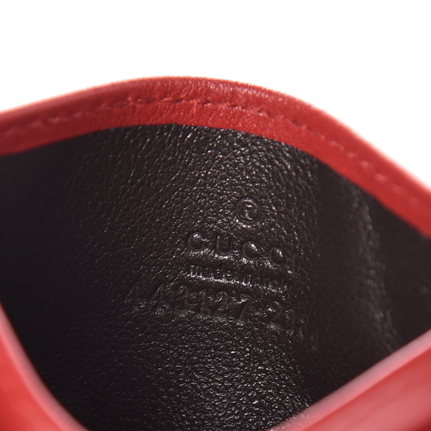 Gucci Calfskin Matelasse GG Marmont Card Holder Hibiscus Red 6 of 6