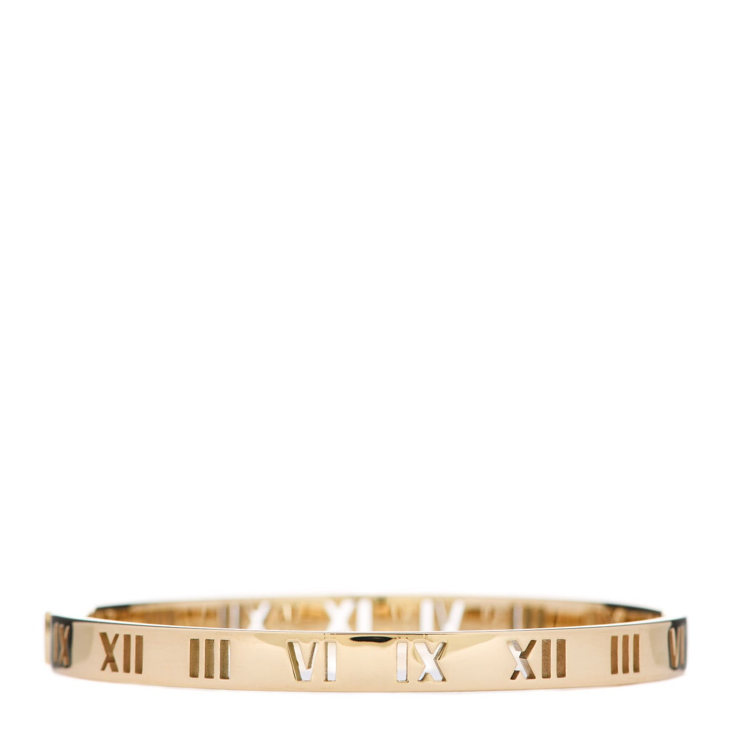 18K Yellow Gold Diamond Atlas Pierced Hinged Bangle Bracelet